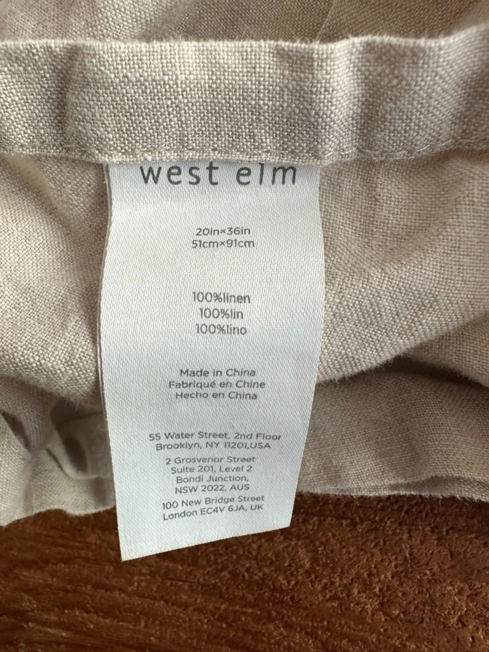 West Elm Belgian Flax Linen King Pillow Sham 20x36 Neutral Oatmeal Quiet Luxury
